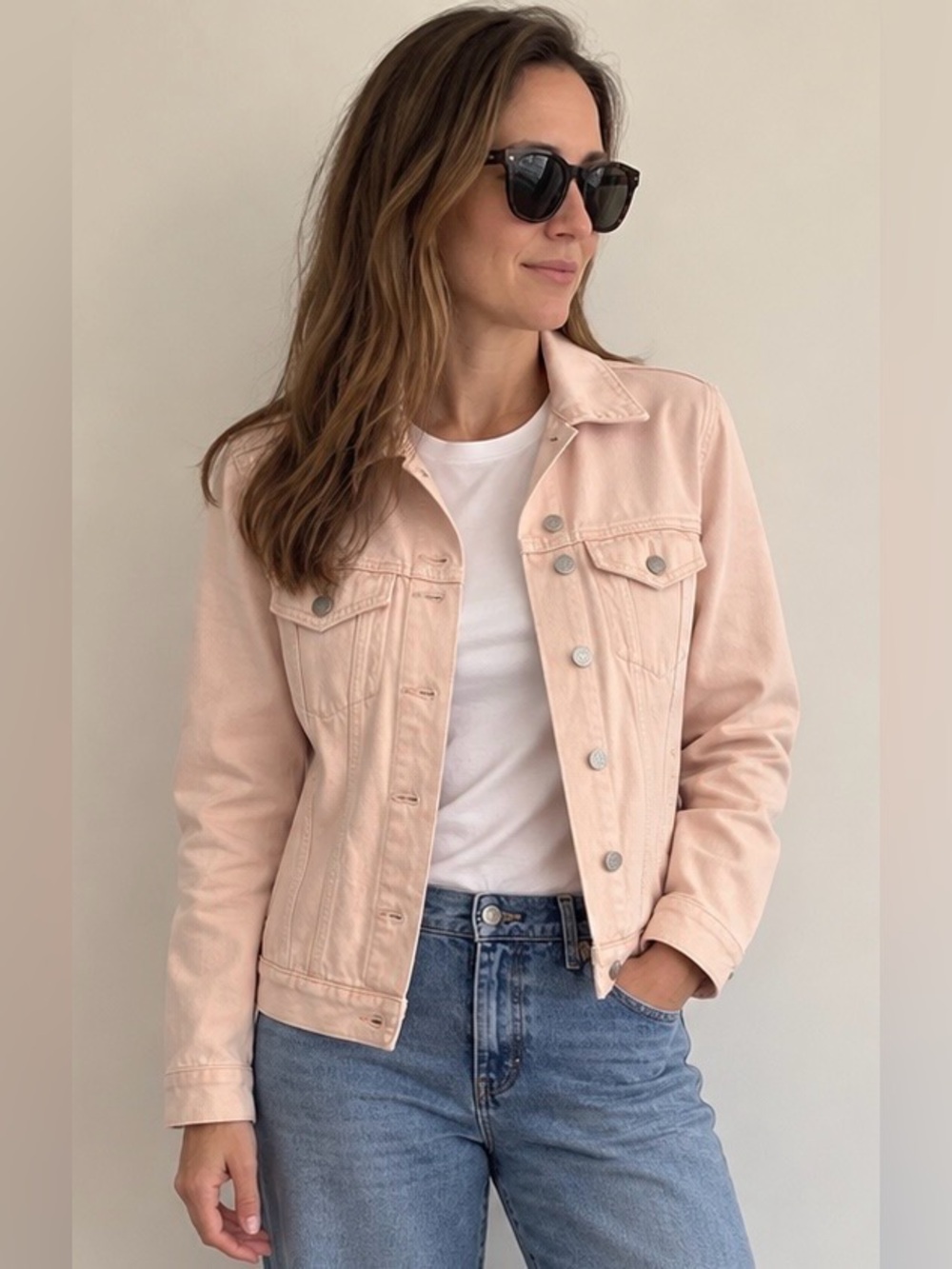 H&M Pale Pink Denim Jacket